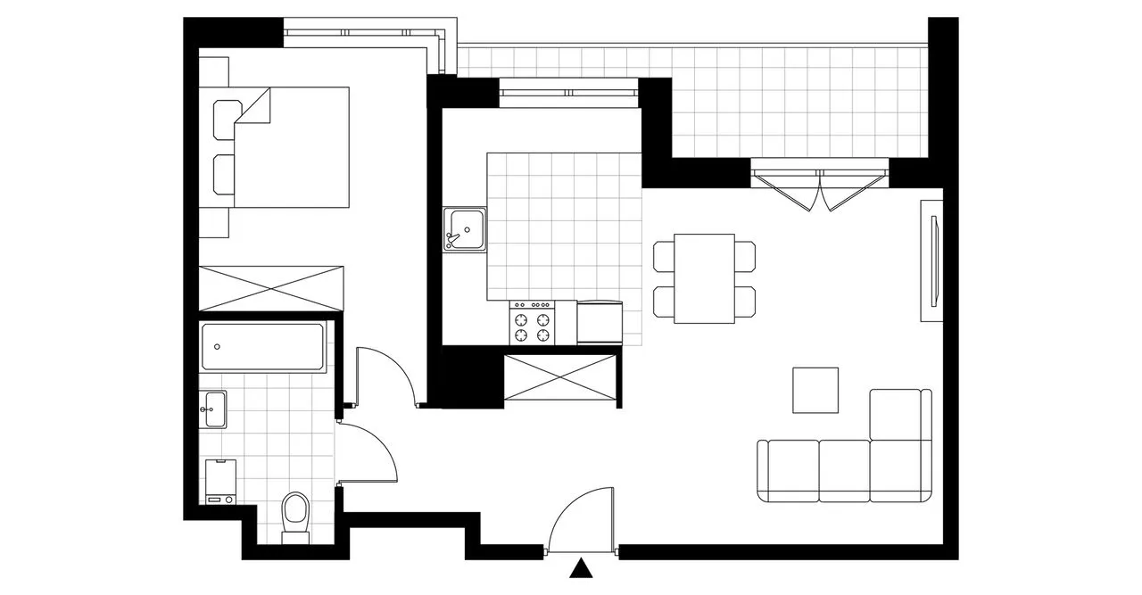 2-pokojowe mieszkanie 51m2 + loggia Bezpośrednio