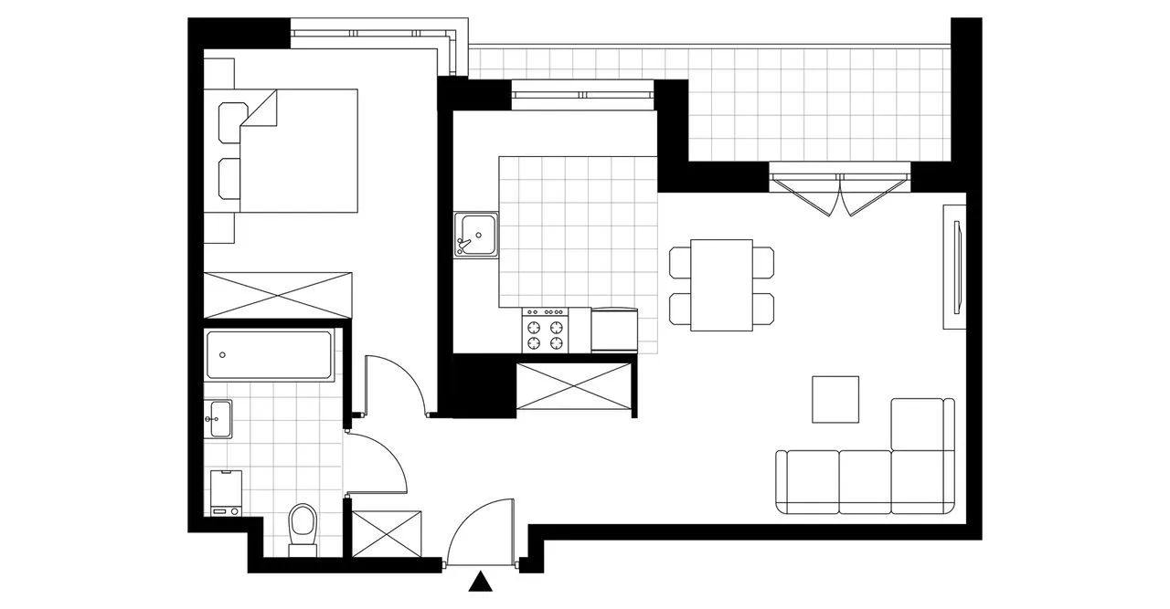 2-pokojowe mieszkanie 50m2 + loggia Bezpośrednio