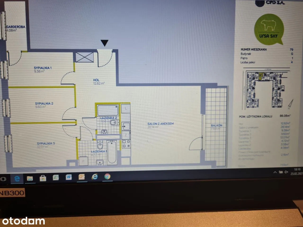 Apartament 4 pok . z garderobą umeblowany
