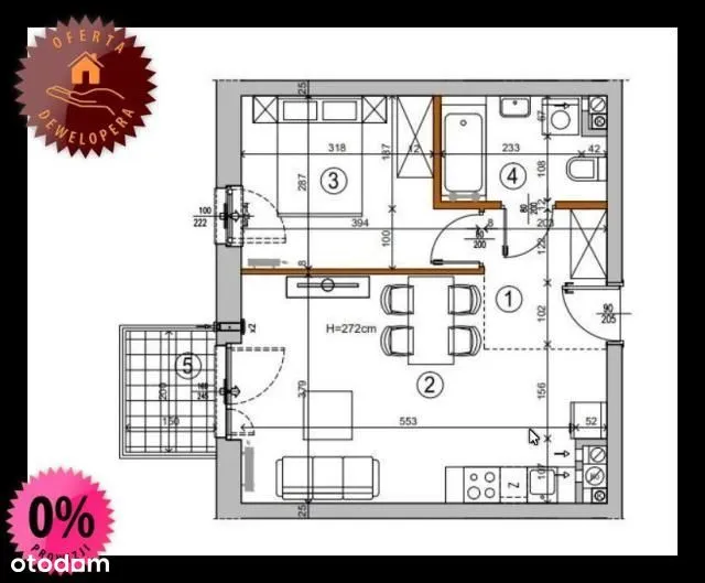 Mieszkanie na sprzedaż 2 pokoje 39m2