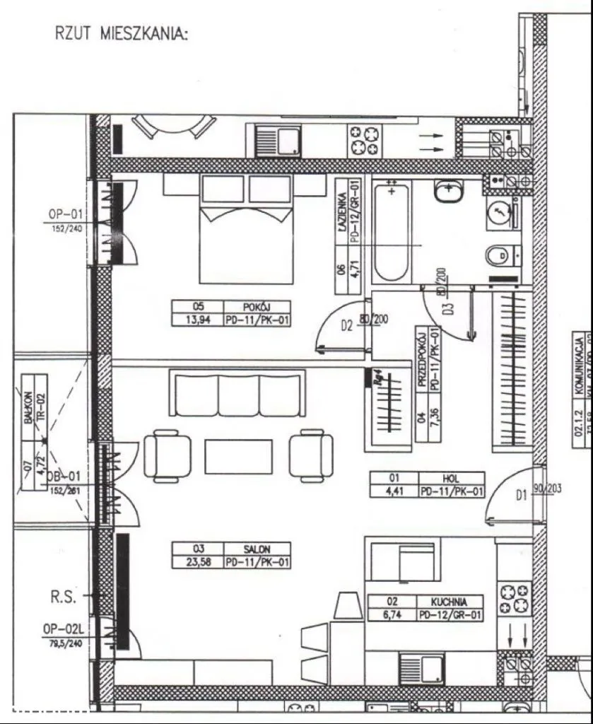 Nieumeblowanie mieszkanie, 60 m2, Mokotów