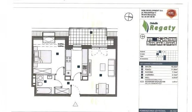 2 niezależne pokoje i kuchnia + balkon + 2 miejsca