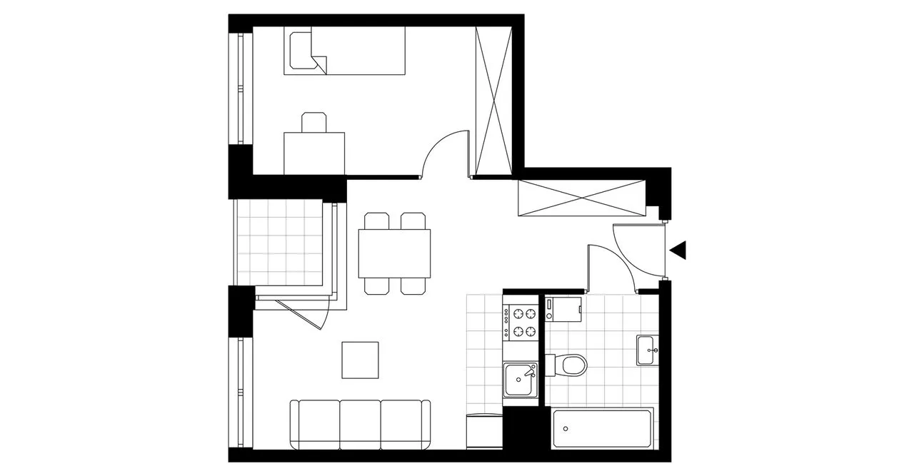 2-pokojowe mieszkanie 36m2 + balkon 2,63m2