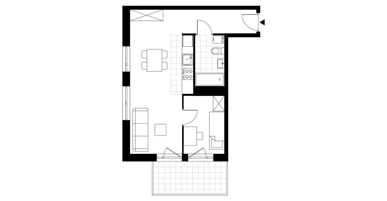 2-pokojowe mieszkanie 39m2 + balkon 6,74m2