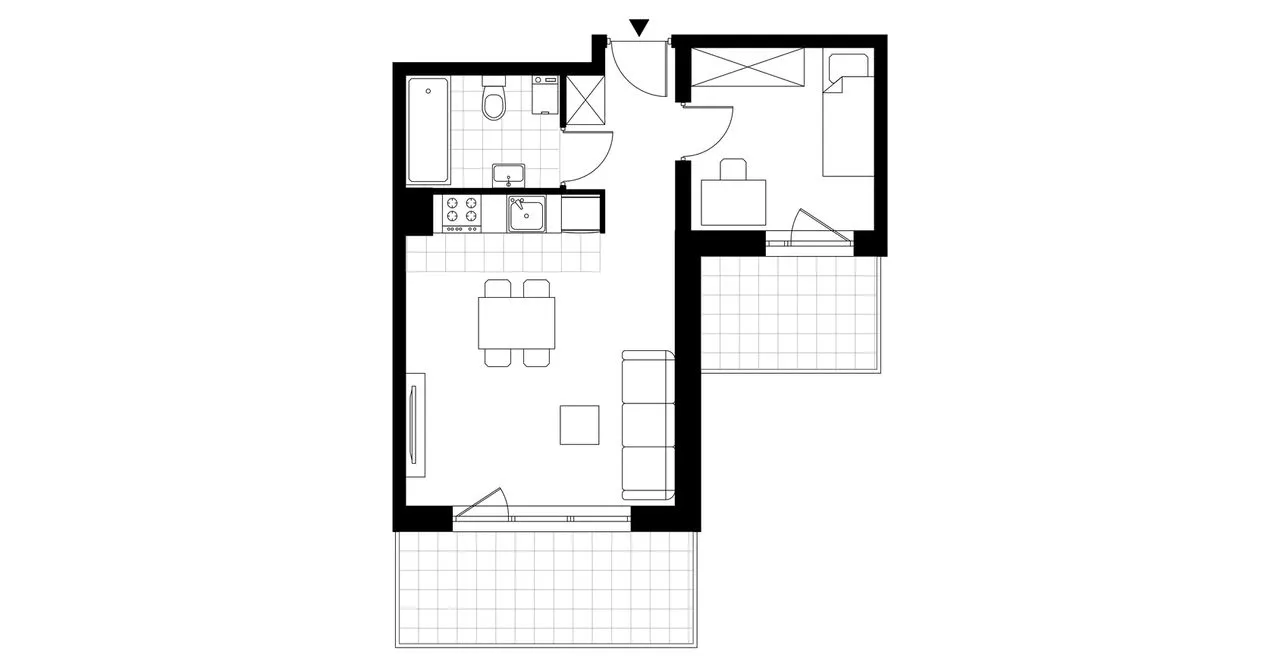 2-pokojowe mieszkanie 35m2 + balkon 7,60+4,72m2