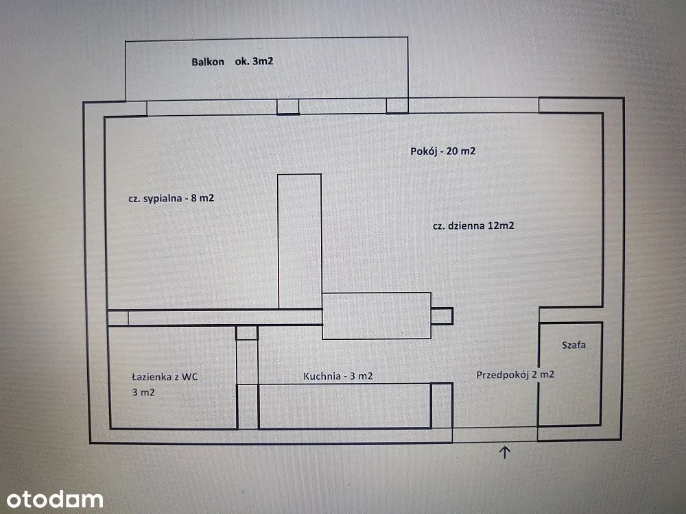 28 m2 – przytulne z balkonem z częścią sypialną