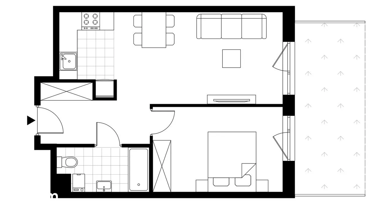 2-pokojowe mieszkanie 42m2 + ogródek Bezpośrednio