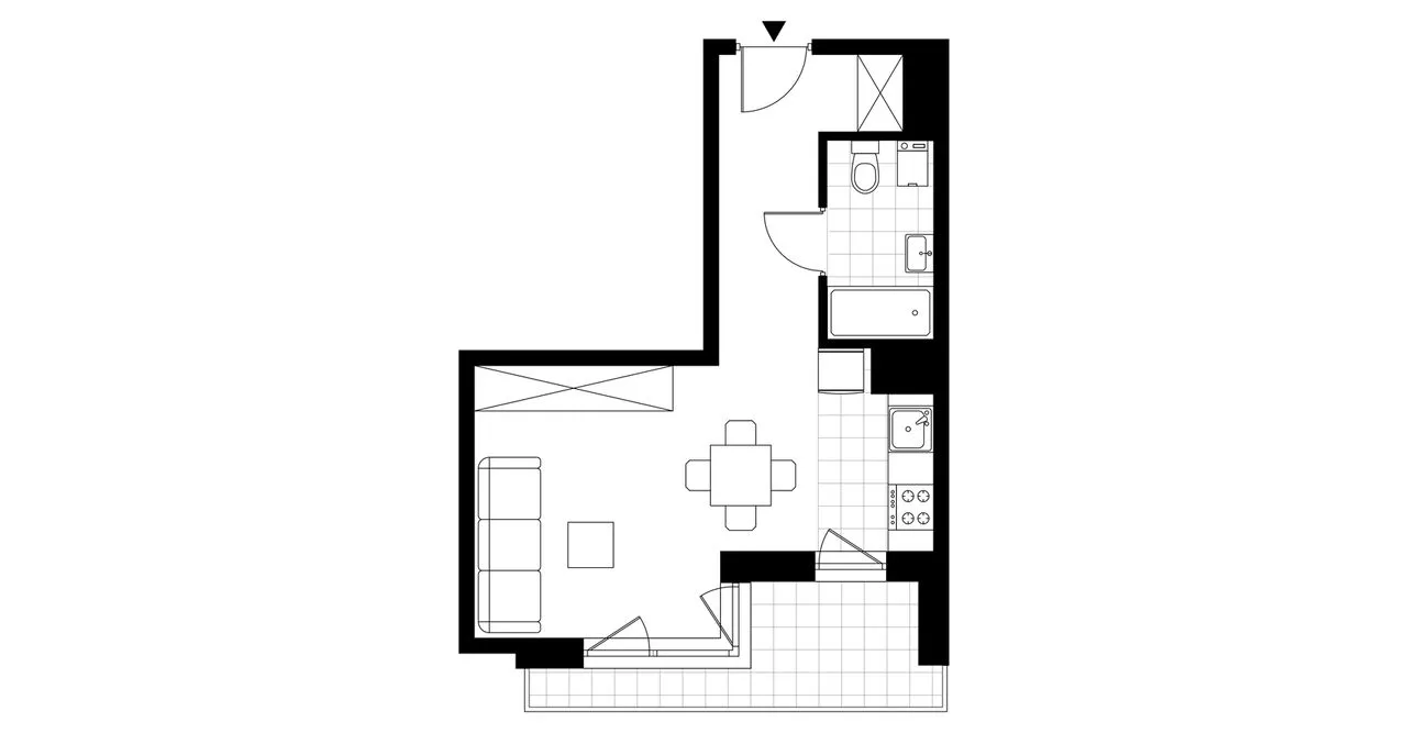 1-pokojowe mieszkanie 28m2 + loggia