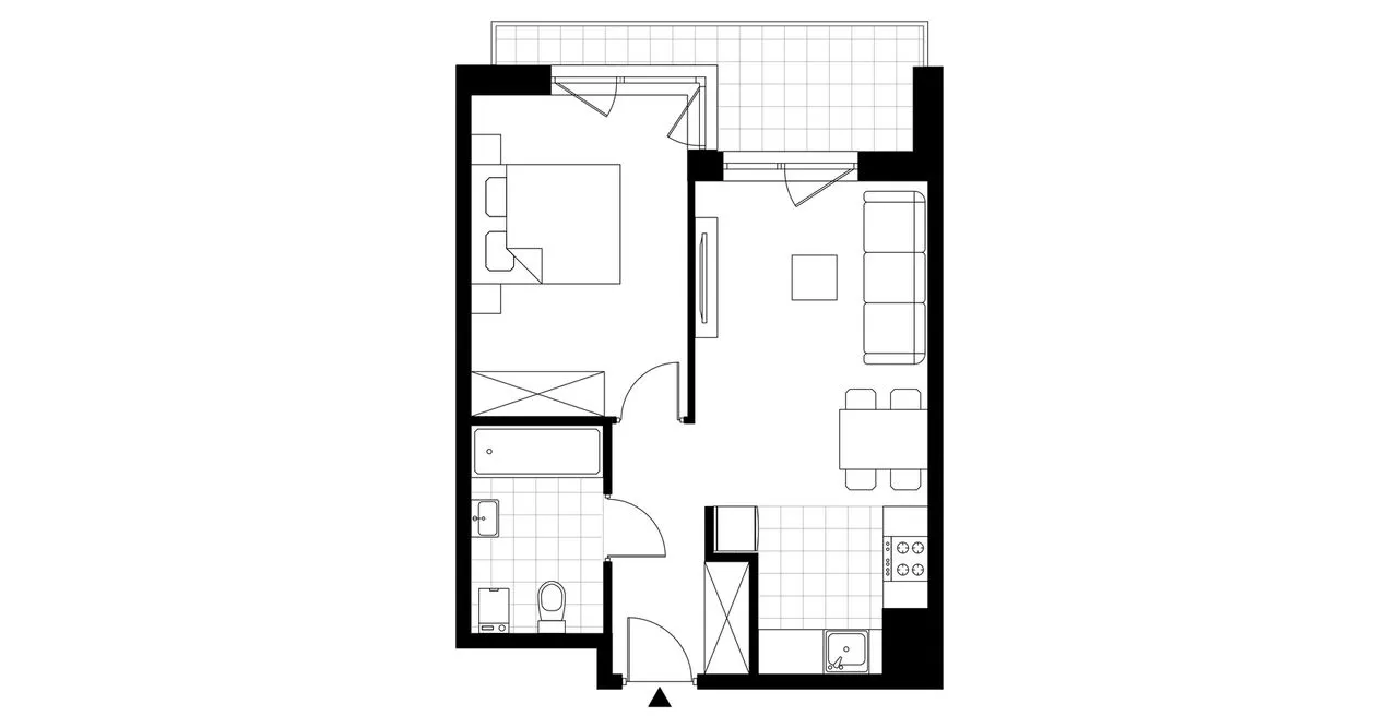 2-pokojowe mieszkanie 40m2 + loggia Bez Prowizji