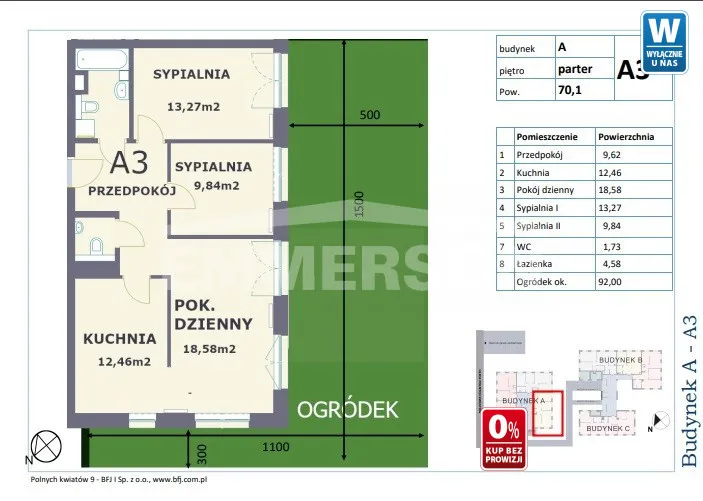 Sprzedam mieszkanie trzypokojowe: Warszawa Białołęka Choszczówka , ulica Polnych Kwiatów, 70 m2, 944750 PLN, 3 pokoje - Domiporta.pl