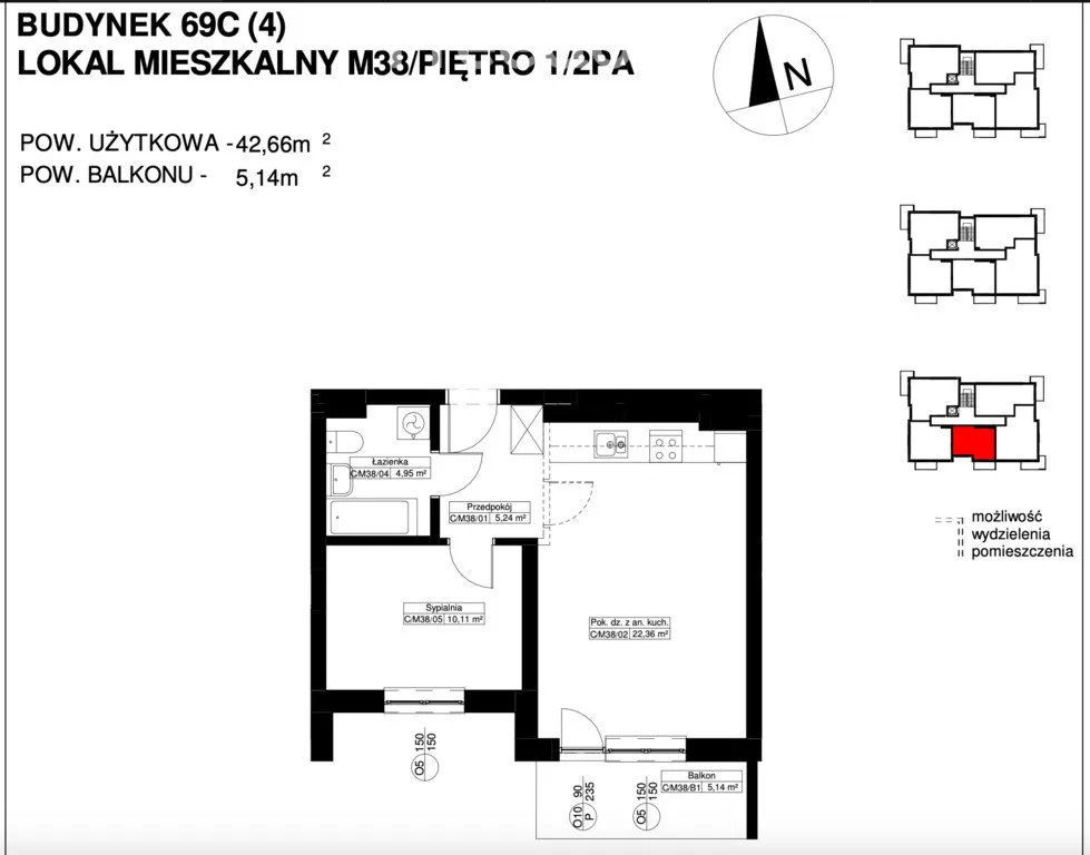 Mieszkanie na sprzedaż, 42 m², Warszawa Bielany 