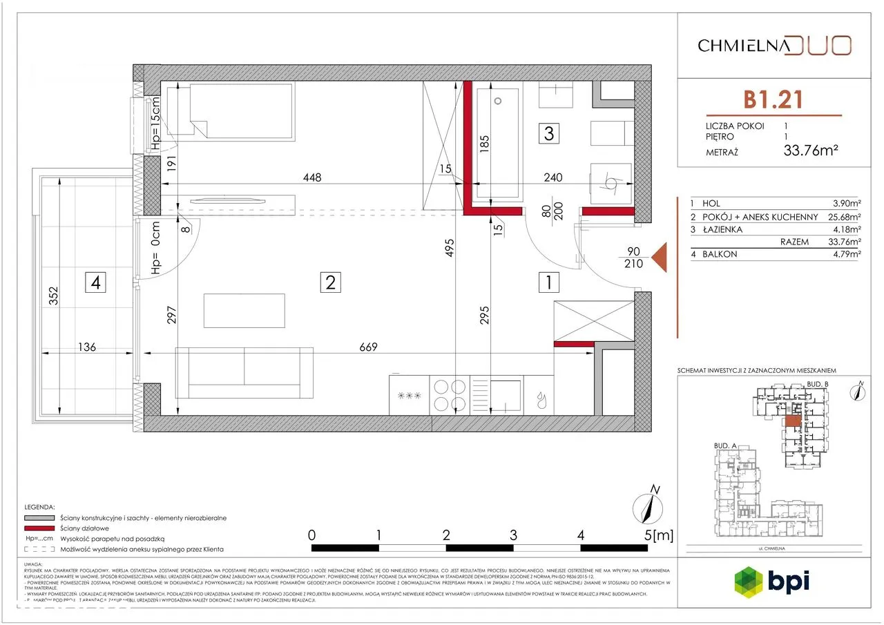 Chmielna Duo | mieszkanie 1-pok. | B1.21