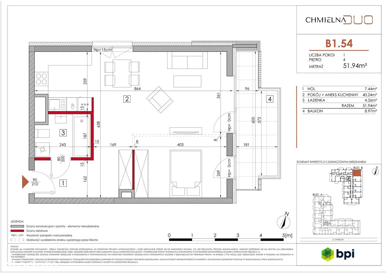 Chmielna Duo | mieszkanie 1-pok. | B1.26