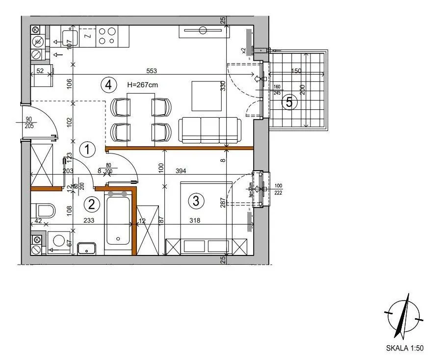 Apartament 2 pokojowy 38m2 z balkonem 3m2 za 490 000zł 