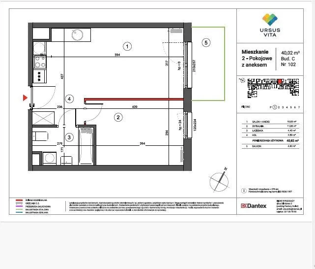 Mieszkanie na sprzedaż 2 pokoje 40m2