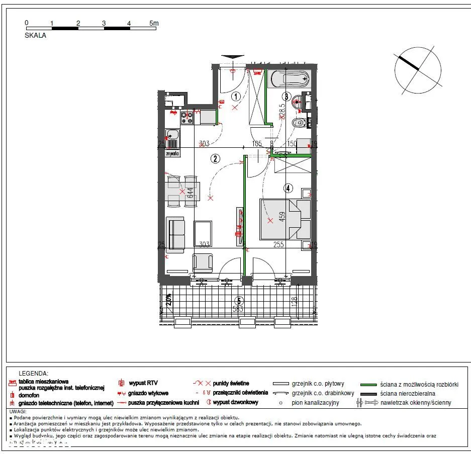 Mieszkanie 2 pokojowe 43 m2 metro Szwedzka