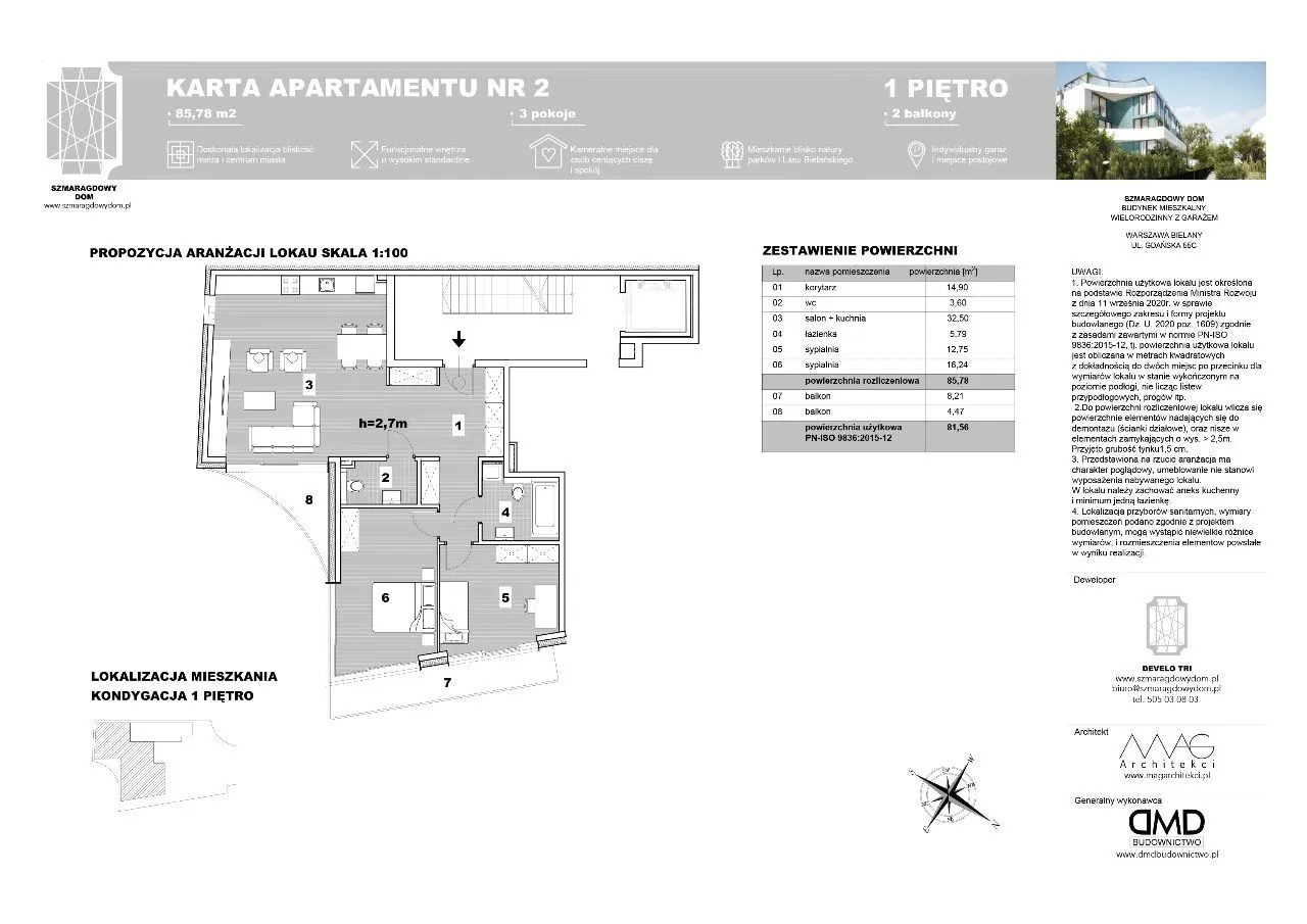 SZMARAGDOWY Dom - apartament 2 - 85,78m2