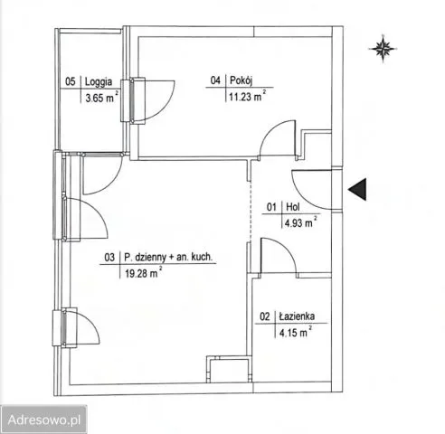 Warszawa Górny Mokotów Mieszkanie - 2 pokoje - 40 m2 - 2 piętro