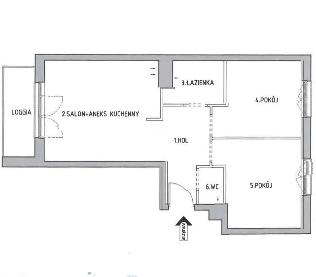 KŁOBUCKA 6, salon + 2 sypialnie, miejsce postojowe