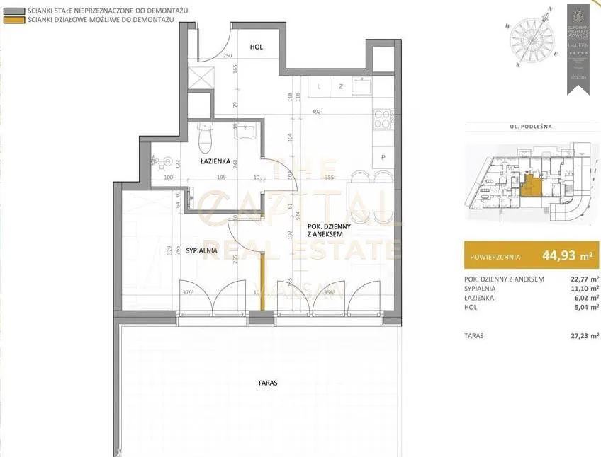 Sprzedam mieszkanie dwupokojowe: Warszawa Bielany , ulica Podleśna, 45 m2, 1159000 PLN, 2 pokoje - Domiporta.pl