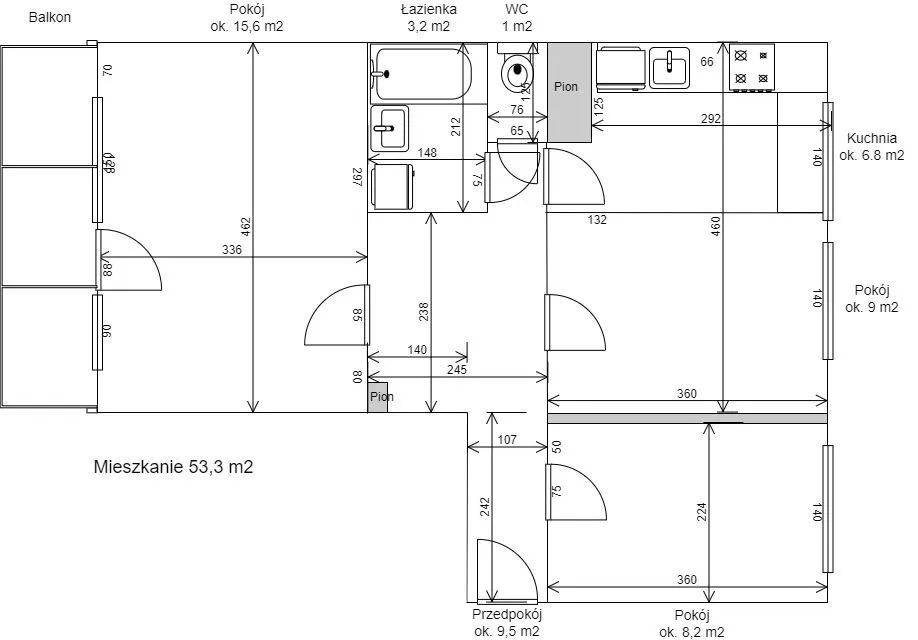 Bezpośrednio! Zadbane 3 pk, 53m2, Metro Wilanowska