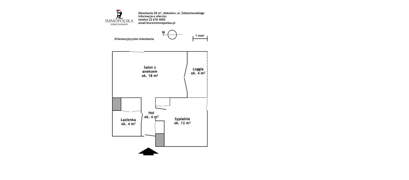 Zdziechowskiego, 2 pok. w apartamentowcu 