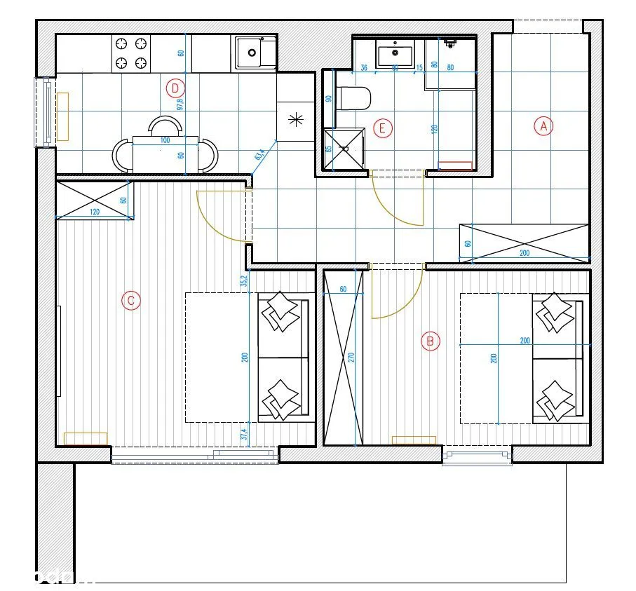 Dwupokojowe mieszk.51m2 +11m2 taras, osobne pokoje