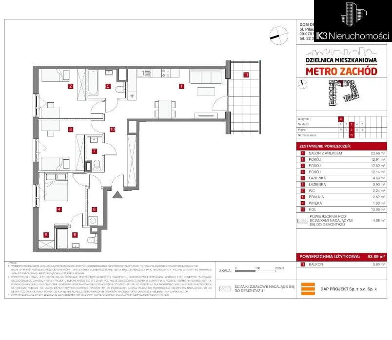 4 pokoje z projektem architekta przy metrze 