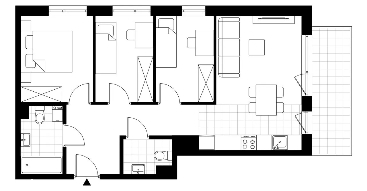 4-pokojowe mieszkanie 62m2 + balkon