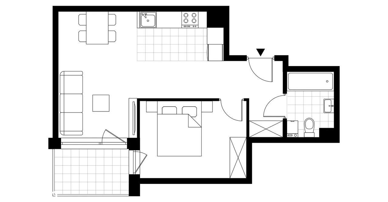 2-pokojowe mieszkanie 43m2 + balkon Bezpośrednio