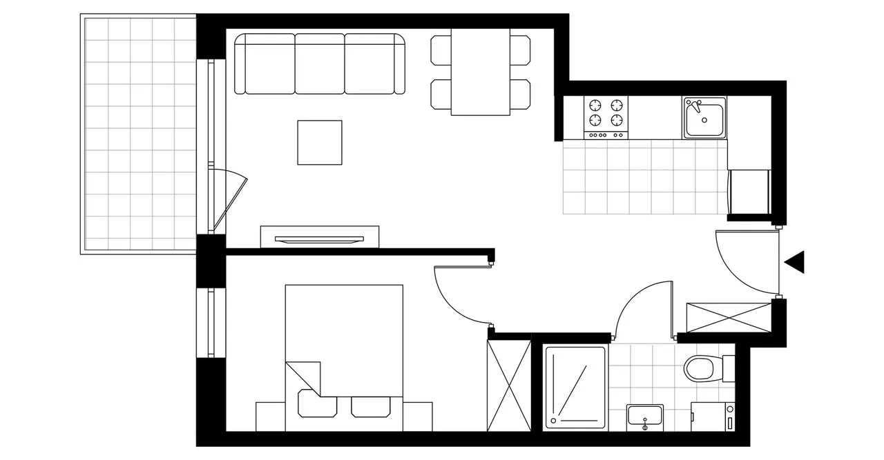 2-pokojowe mieszkanie 37m2 + balkon