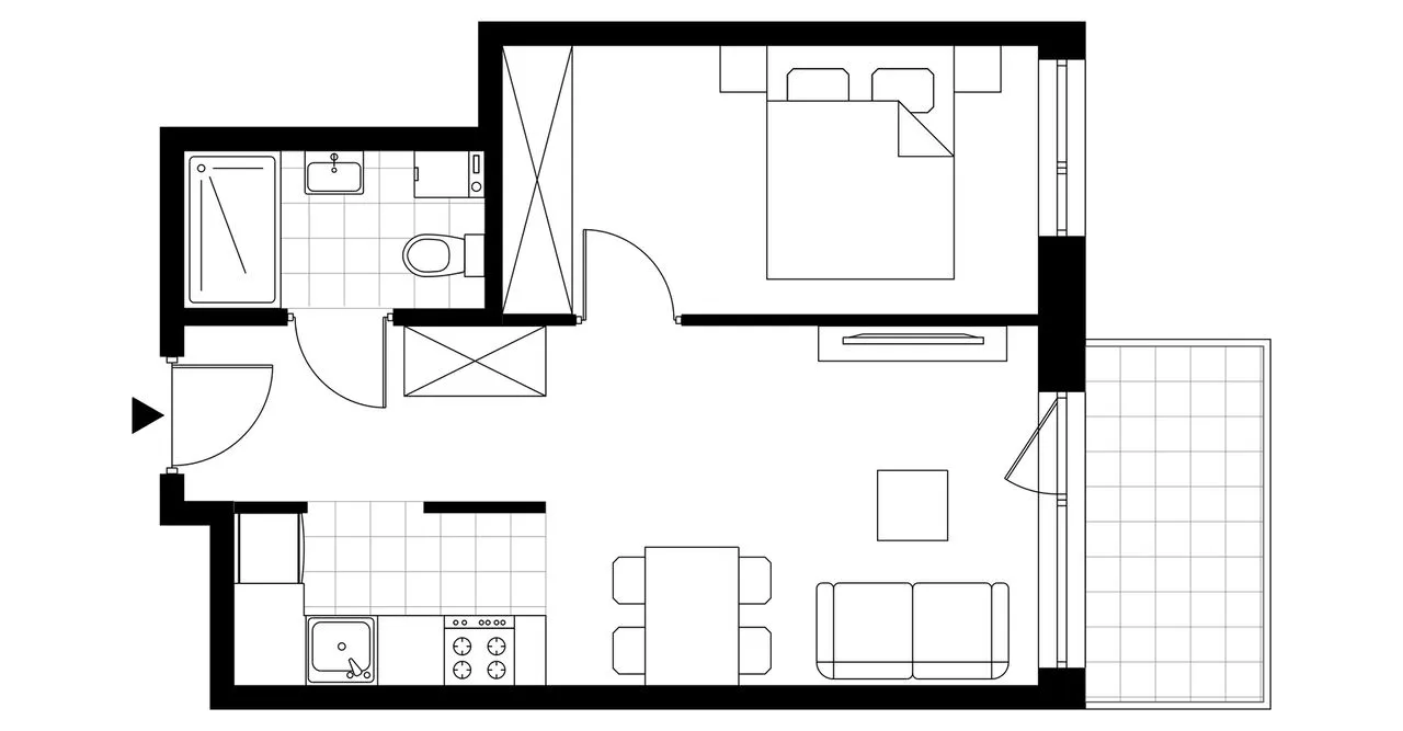 2-pokojowe mieszkanie 37m2 + balkon Bez Prowizji