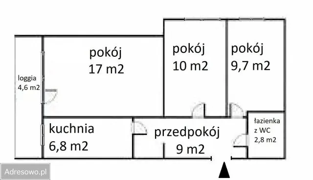 Warszawa Służew, ul. Bełdan Mieszkanie - 3 pokoje - 58 m2 - 8 piętro