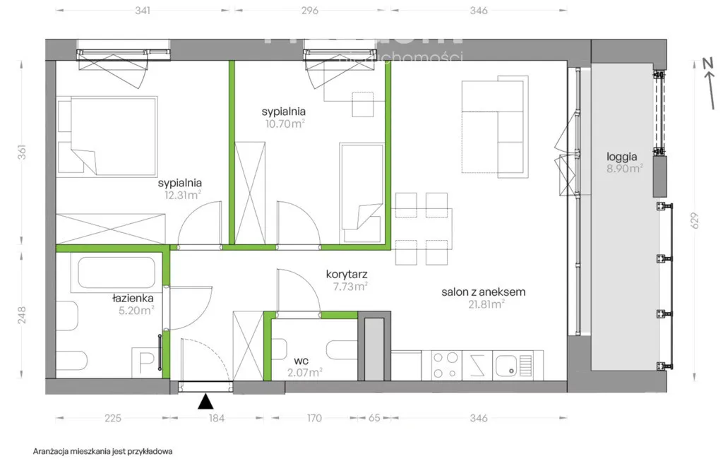 Mieszkanie na sprzedaż, 59 m², Warszawa Mokotów 