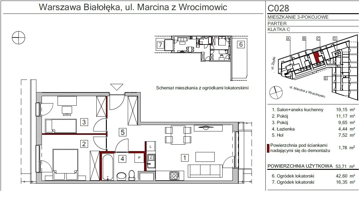 Nowe Mieszkanie 3 pokojowe z ogródkami ( 58 mkw) 