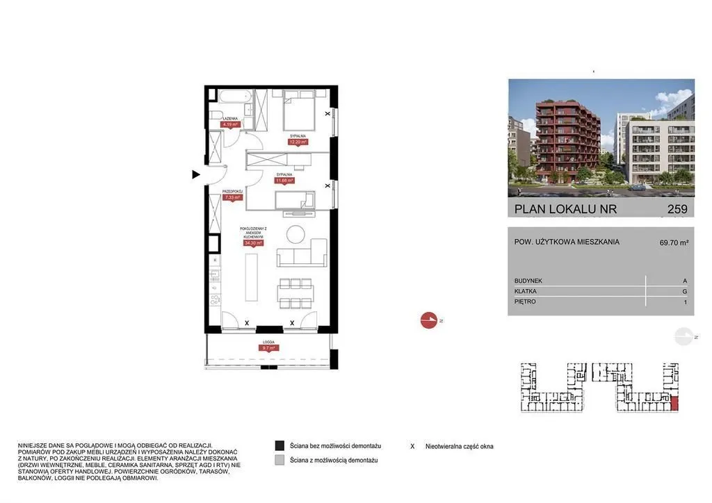 Mieszkanie na sprzedaż, 69 m², Warszawa Mokotów 