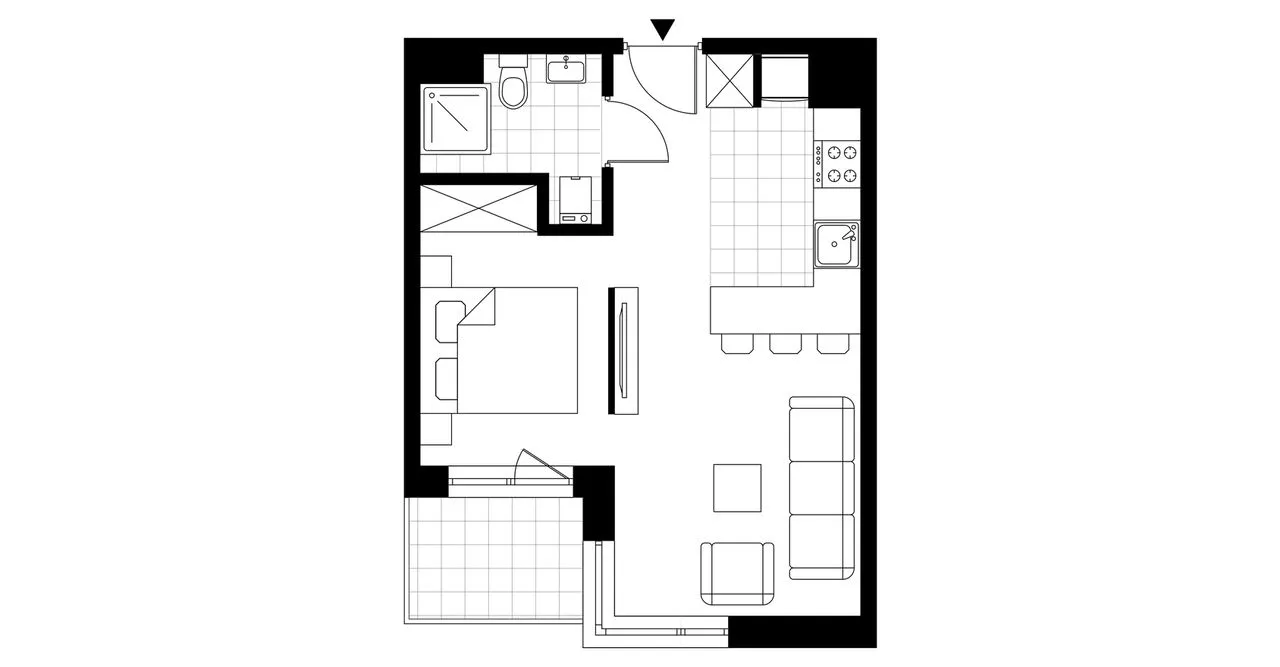 1-pokojowe mieszkanie 33m2 + loggia