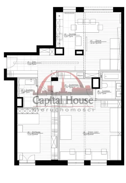 Wynajmę mieszkanie czteropokojowe : Warszawa Śródmieście , ulica Sienna, 104 m2, 9000 PLN, 4 pokoje - Domiporta.pl