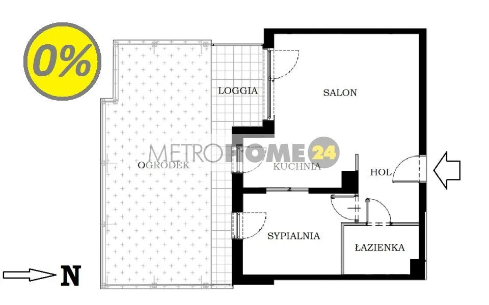 Warszawa Wilanów Mieszkanie - 2 pokoje - 48 m2 - parter