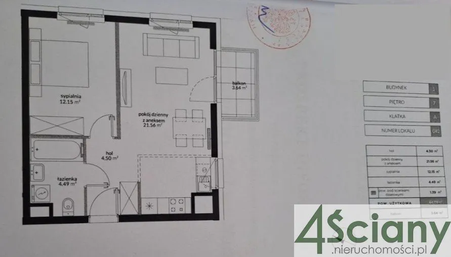 Mieszkanie na sprzedaż 2 pokoje 44m2