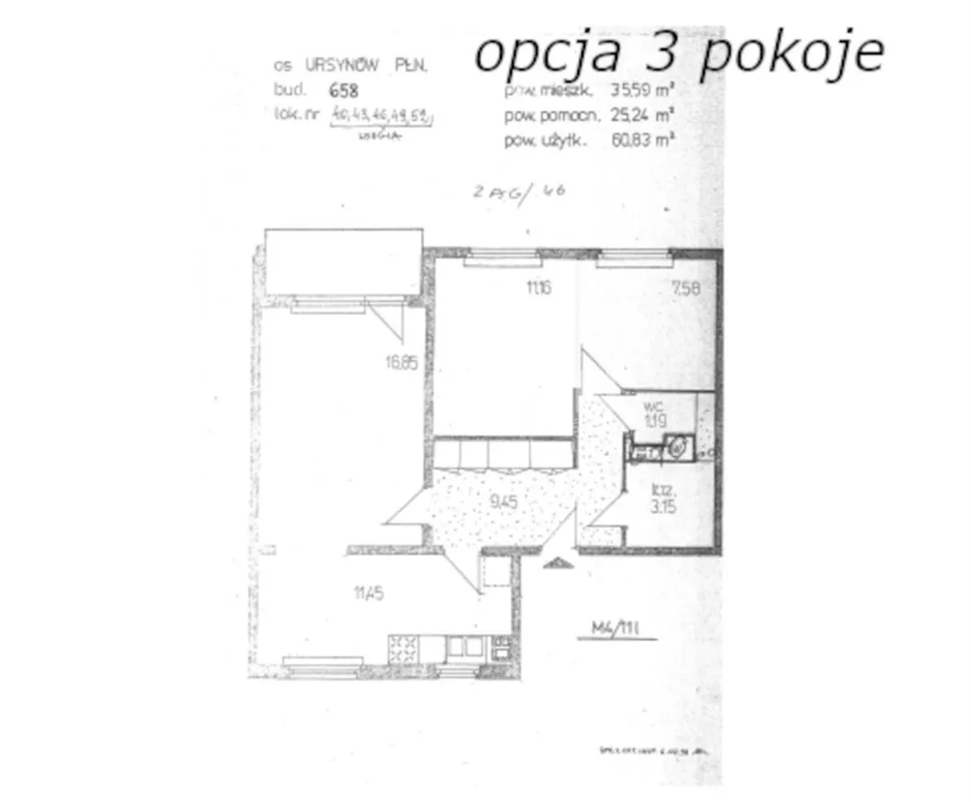 Mieszkanie na sprzedaż, 61 m², Warszawa Ursynów 