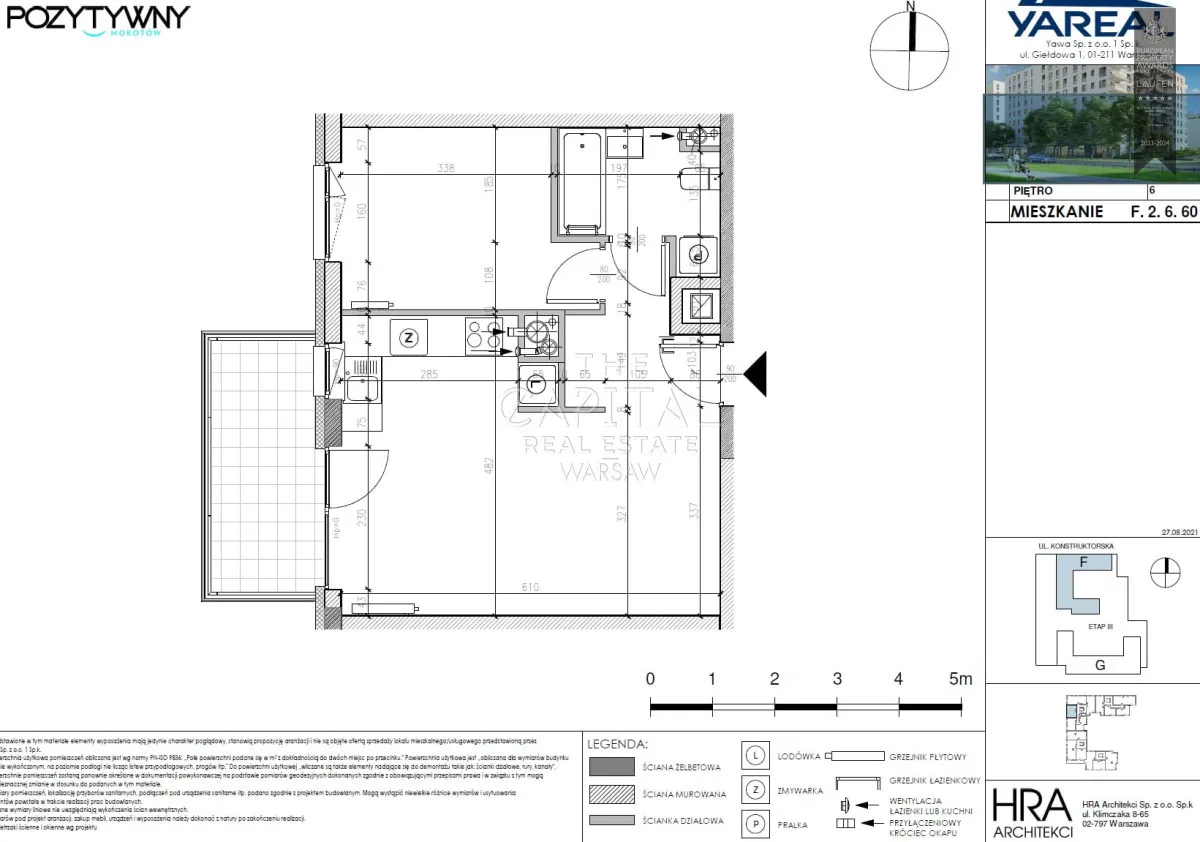 Mieszkanie do wynajęcia, 46 m², Warszawa Mokotów 