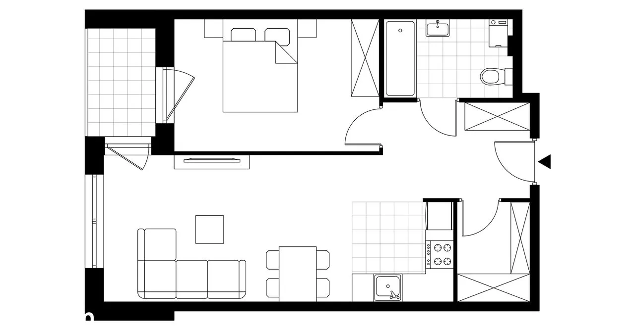 2-pokojowe mieszkanie 49m2 + loggia Bezpośrednio