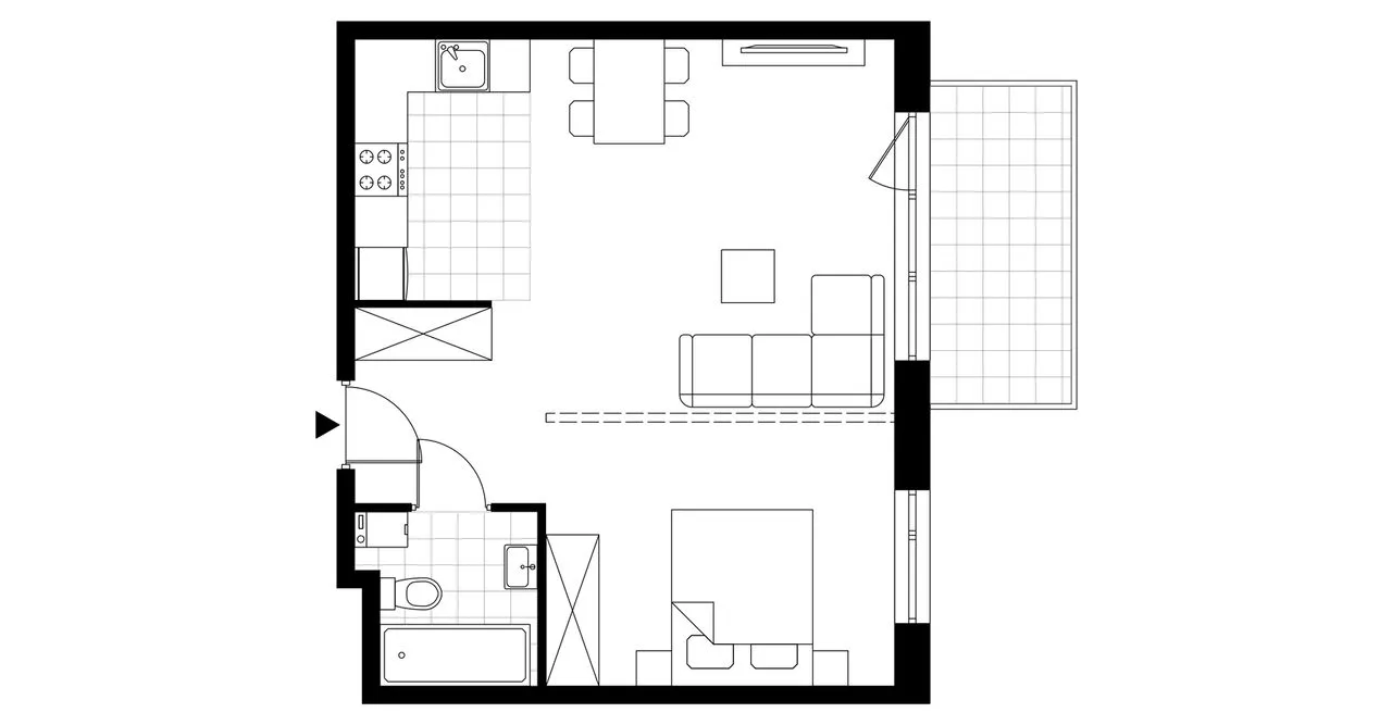 1-pokojowe mieszkanie 43m2 + balkon Bez Prowizji