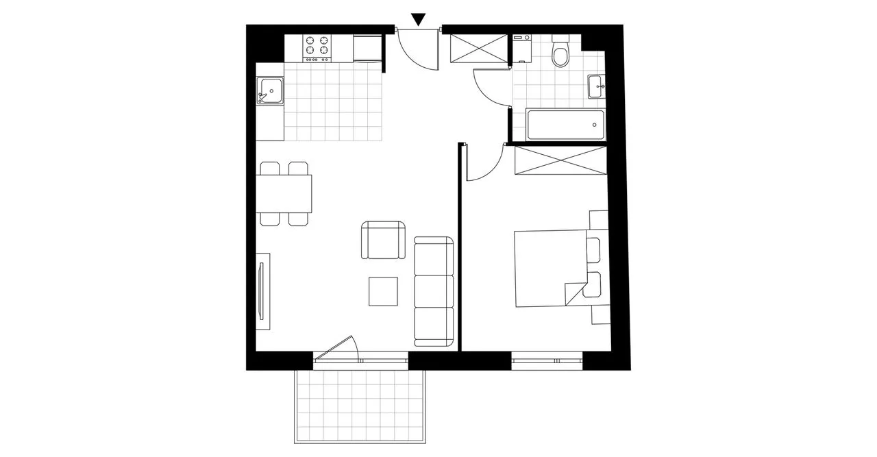 2-pokojowe mieszkanie 47m2 + balkon