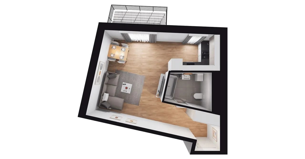 1-pokojowe mieszkanie 34m2 + balkon