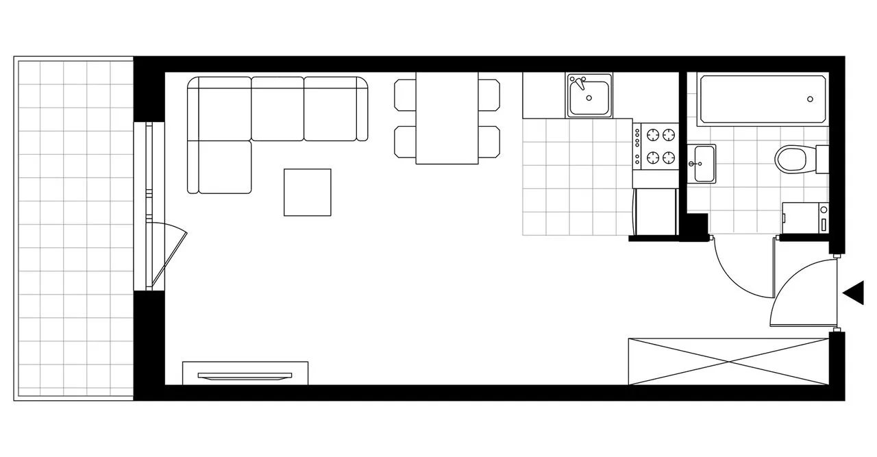 1-pokojowe mieszkanie 33m2 + balkon