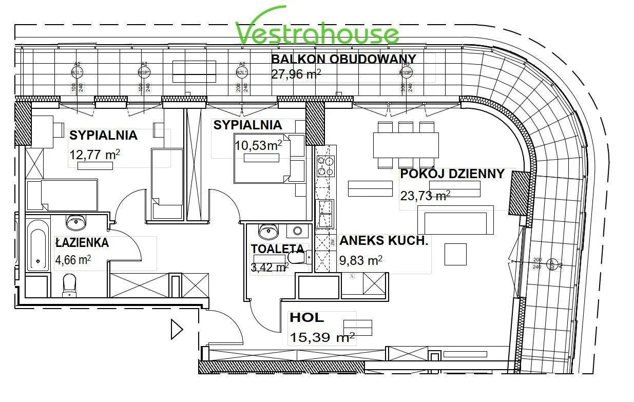 Apartament z Dużym Tarasem i panoramy widokiem 17p