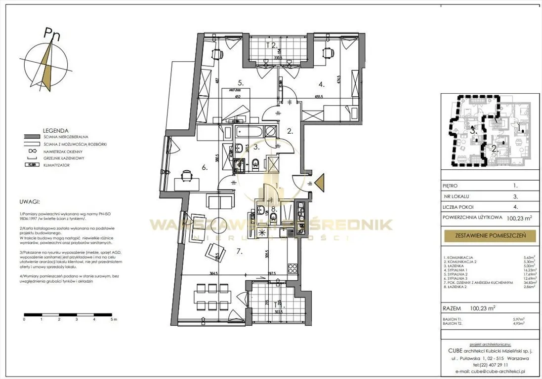 Sprzedam mieszkanie czteropokojowe : Warszawa Ochota , ulica Harfowa, 100 m2, 2771961 PLN, 4 pokoje - Domiporta.pl