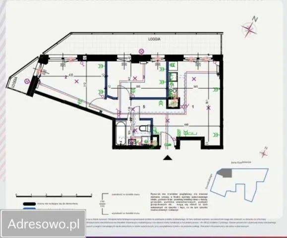 Warszawa Wola, ul. Jana Kazimierza Mieszkanie - 3 pokoje - 51 m2 - 8 piętro